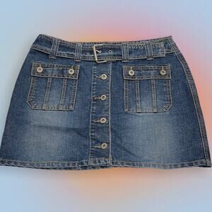 LAZER JEANS Women’s 9 (juniors) Blue Jean Button Up Skirt